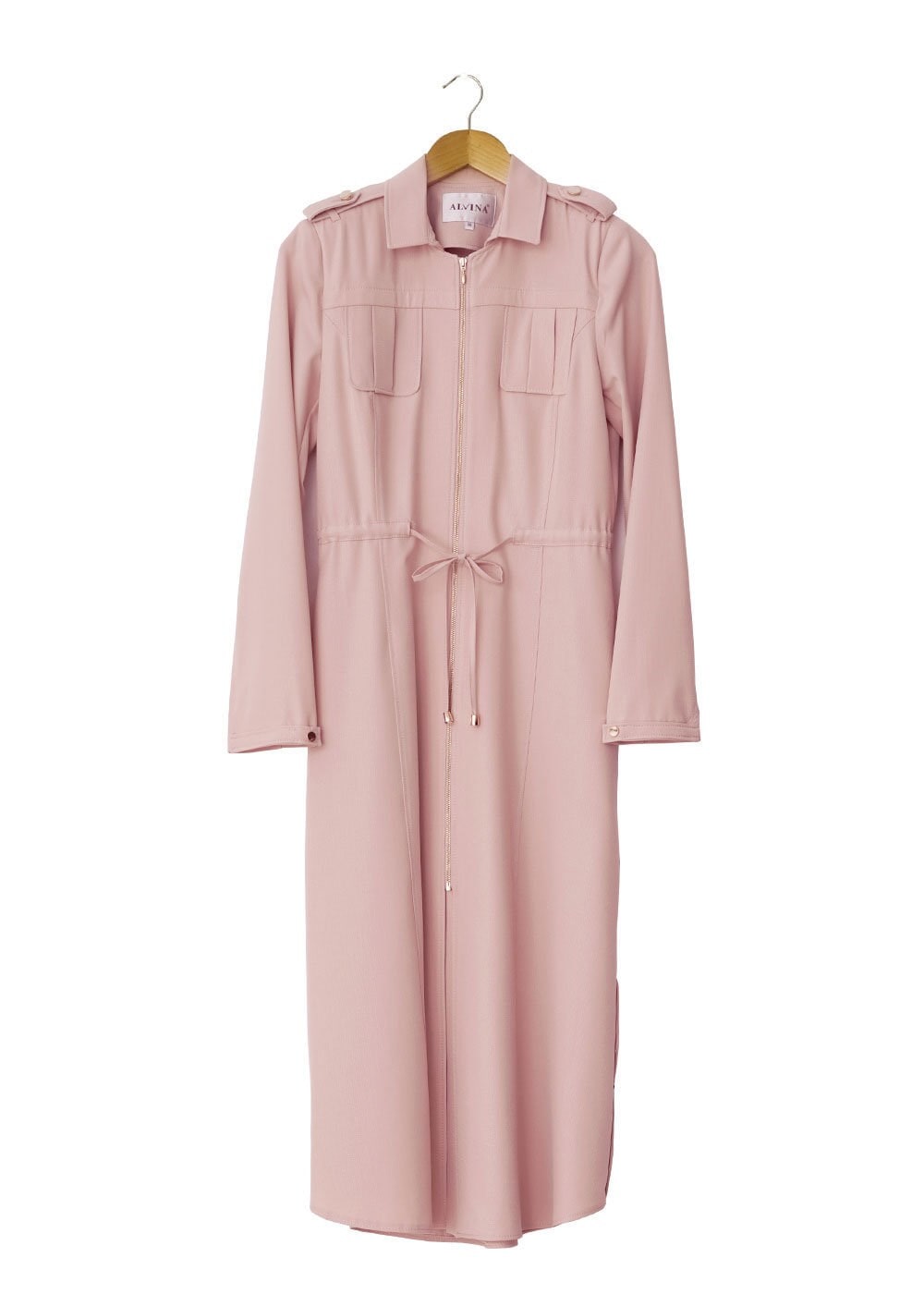 Tesettür giyim PUDRA 1521 Beliz 8168 Tesettür Trench