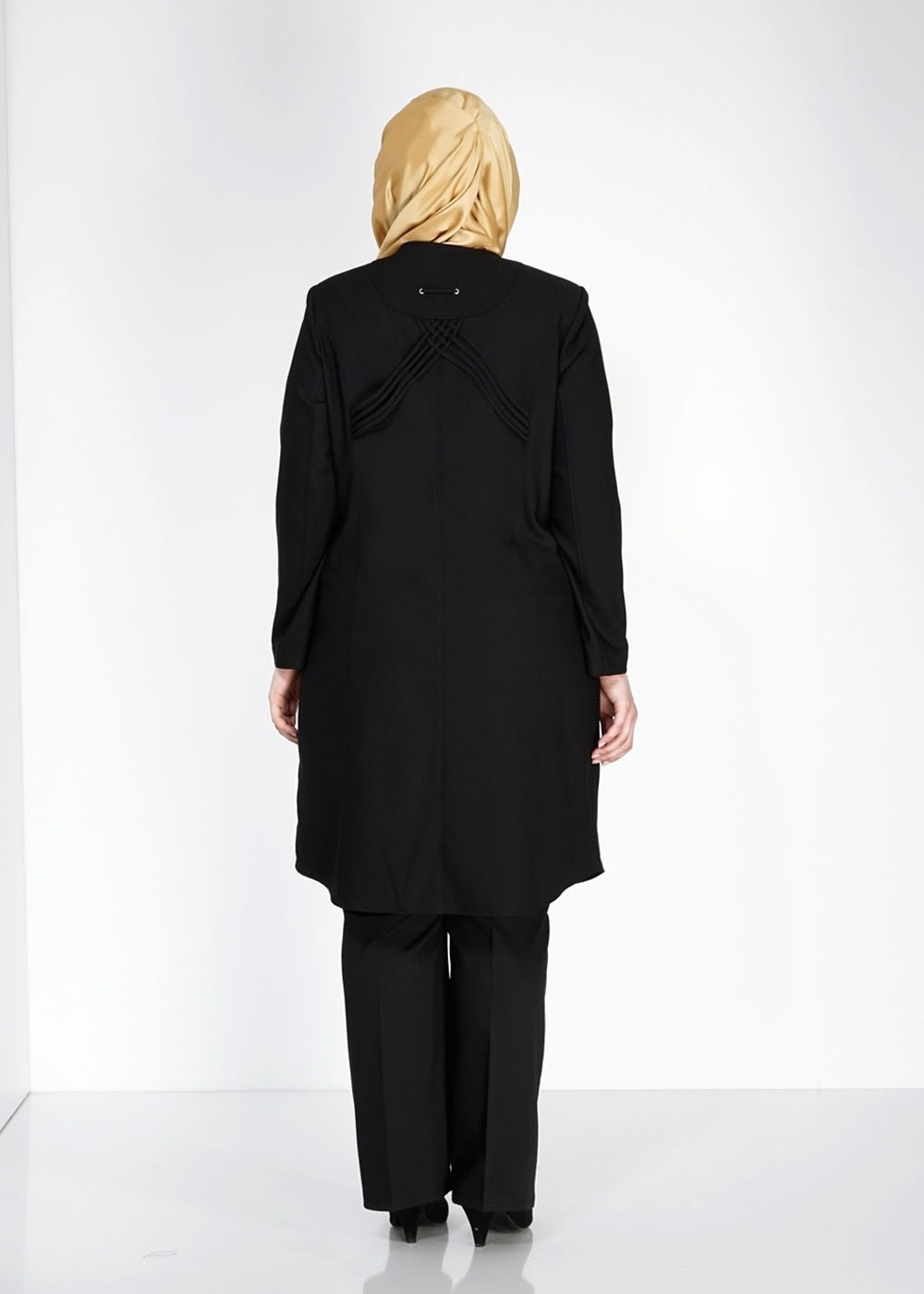 Tesettür giyim SİYAH 1529 Duke Tesettür Trench