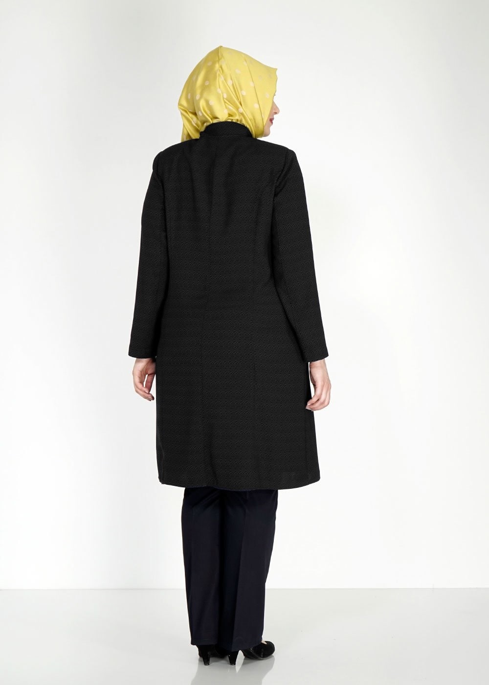 Tesettür giyim SİYAH 1536 Nazenin Tesettür Trench