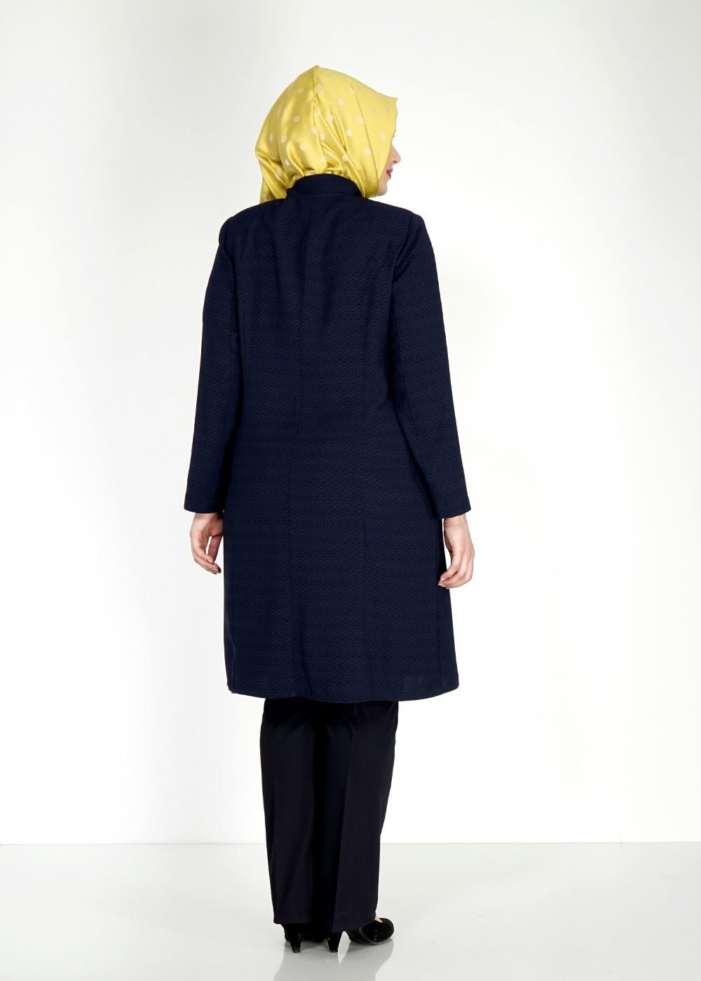 Tesettür giyim LACİVERT 1536 Nazenin Tesettür Trench