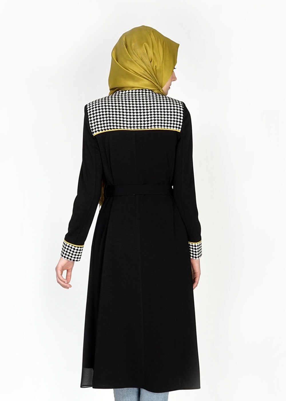 Tesettür giyim SİYAH 1546 Farah Tesettür Trench
