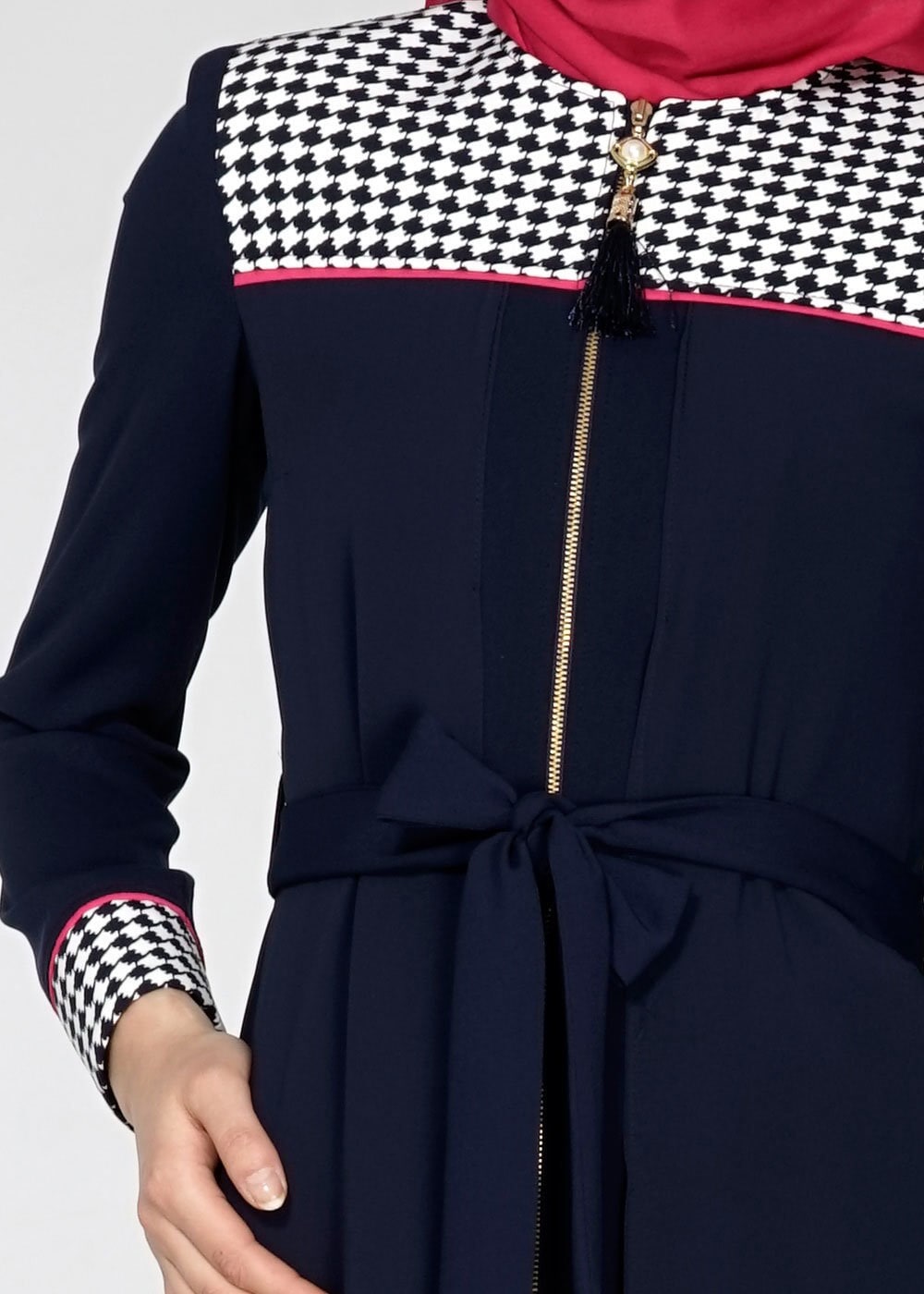 Tesettür giyim LACİVERT 1546 Farah Tesettür Trench