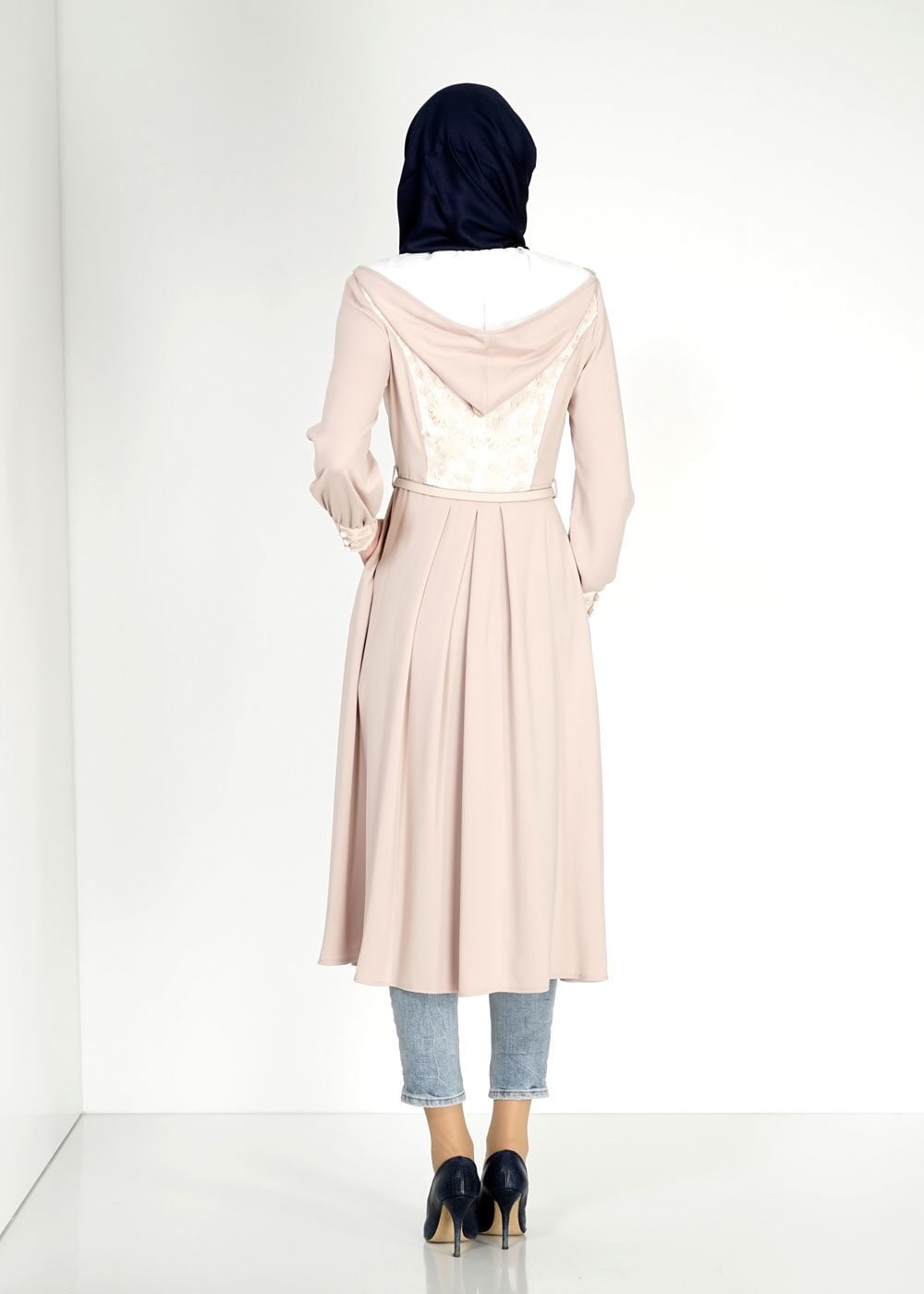 Tesettür giyim BEJ 1547 Farah Tesettür Trench