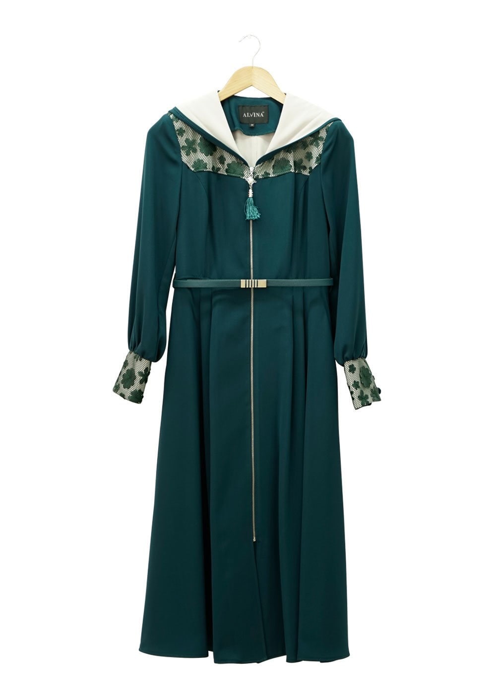 Tesettür giyim YEŞİL 1547 Farah Tesettür Trench