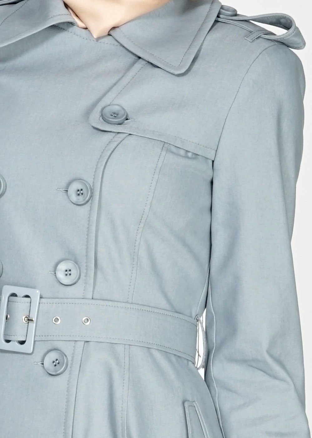 Tesettür giyim GRİ 1552 Soraya Tesettür Trench