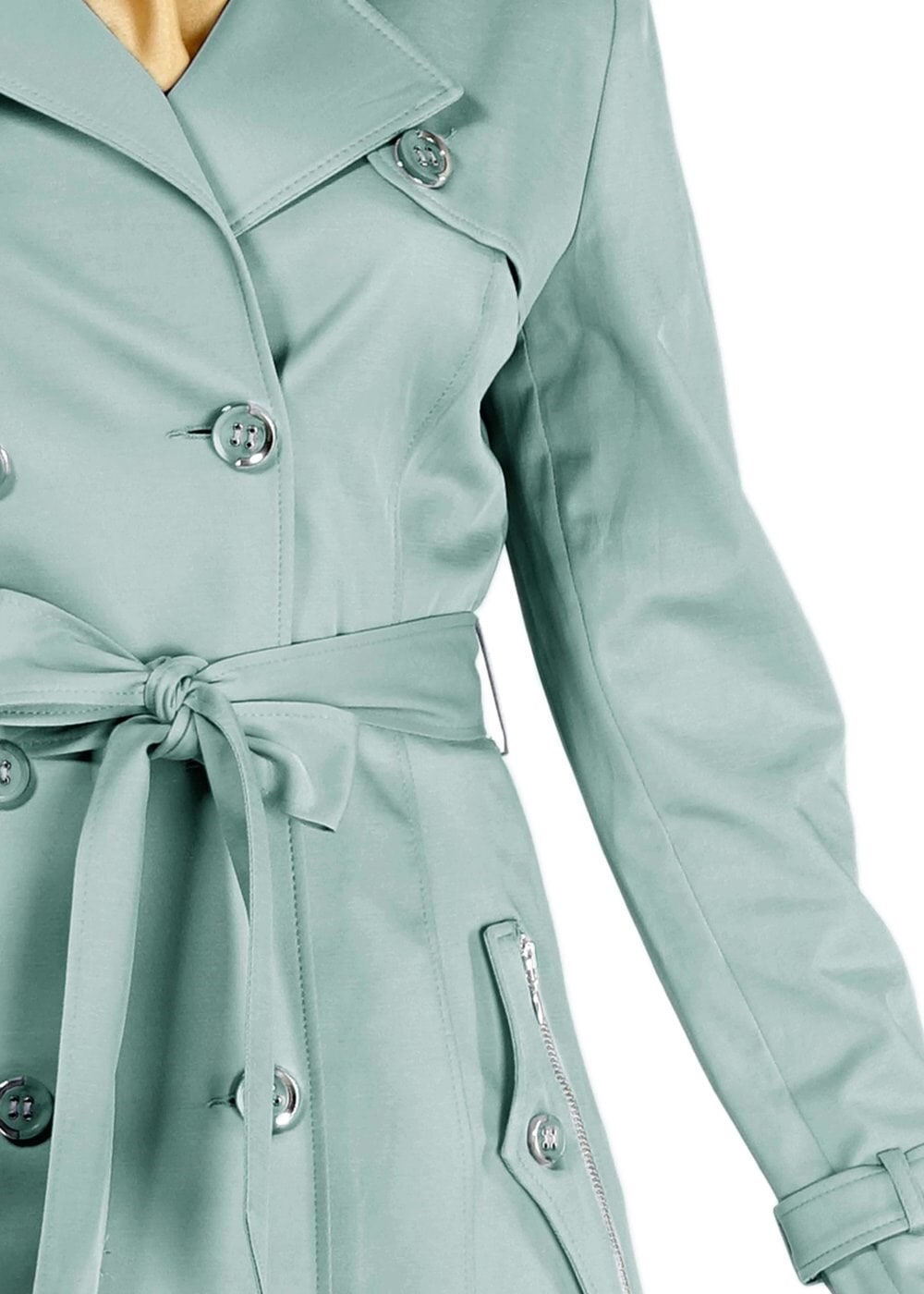 Tesettür giyim YEŞİL 1553 Peren Tesettür Trench