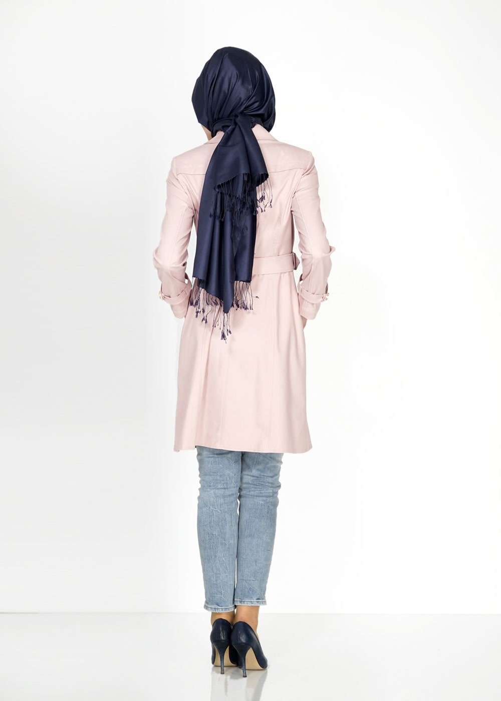 Tesettür giyim PUDRA 1554 Soraya Tesettür Trenç