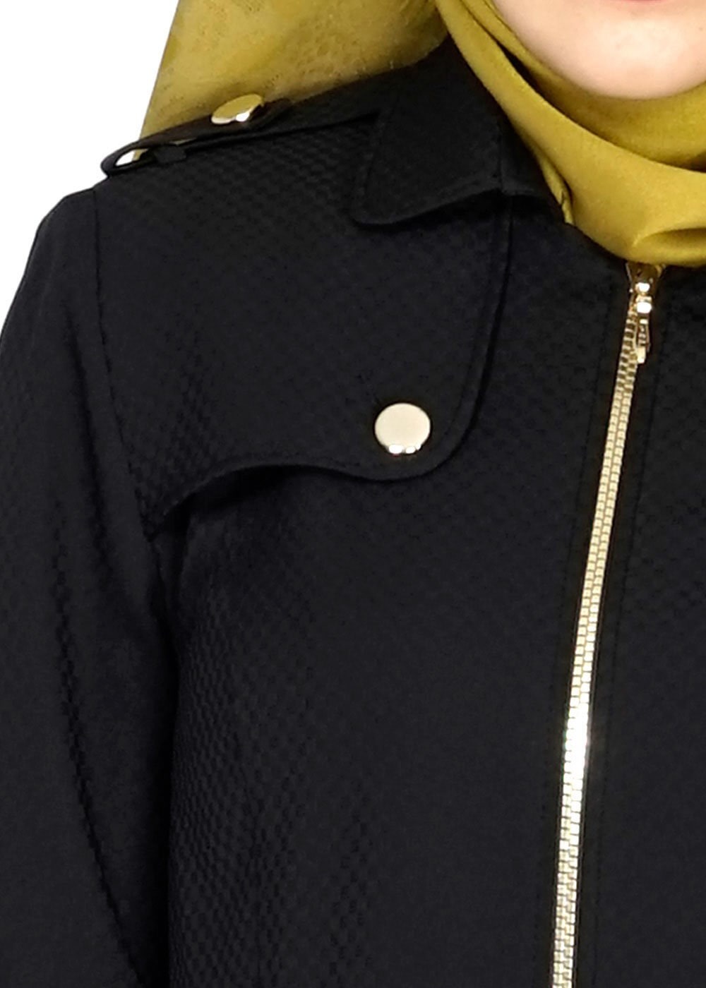 Tesettür giyim SİYAH 1555 Duygu Tesettür Trench