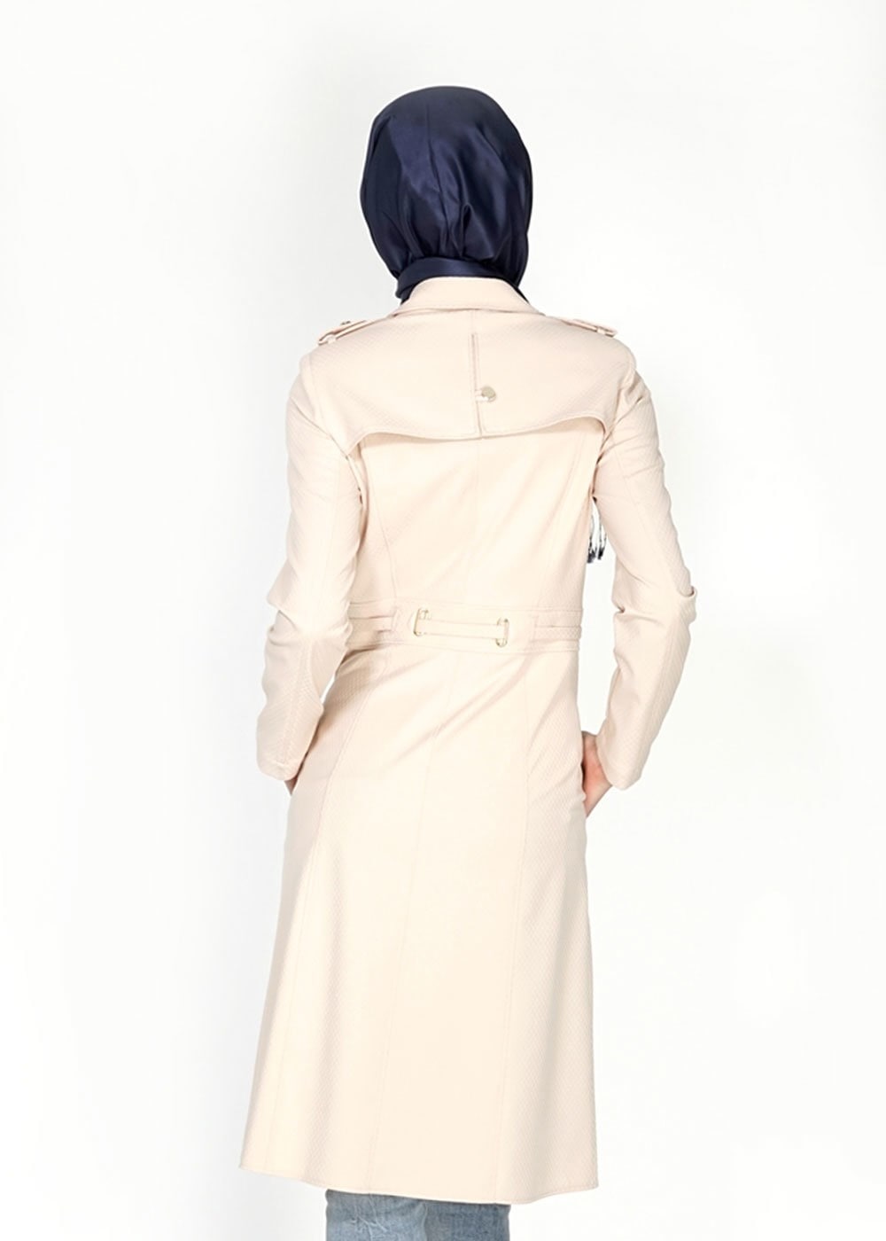 Tesettür giyim BEJ 1555 Duygu Tesettür Trench