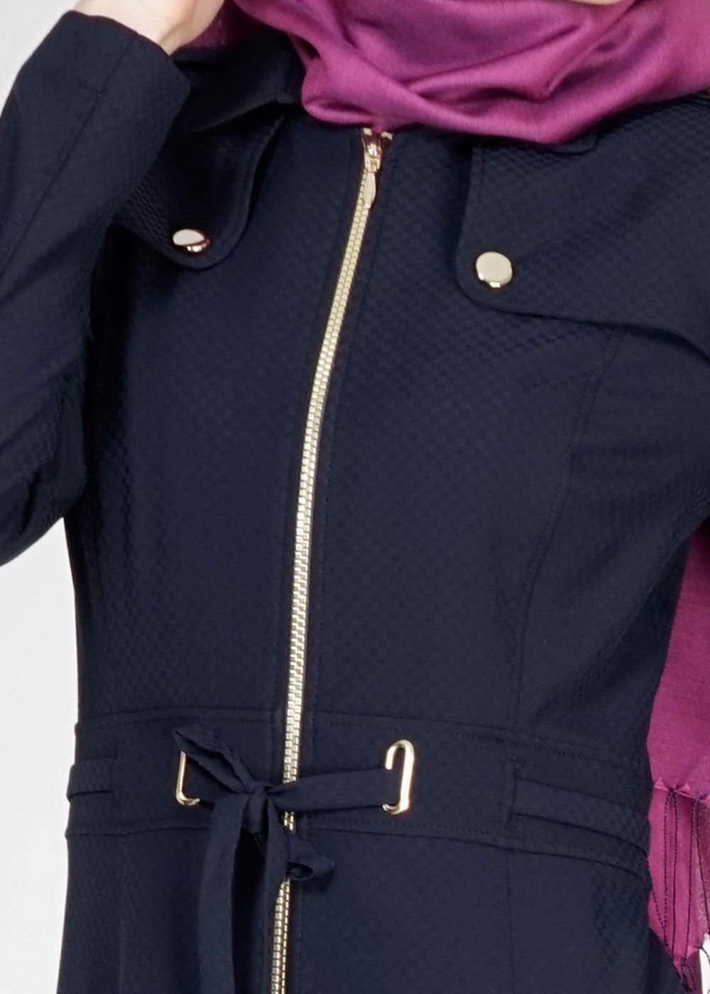 Tesettür giyim LACİVERT 1555 Duygu Tesettür Trench