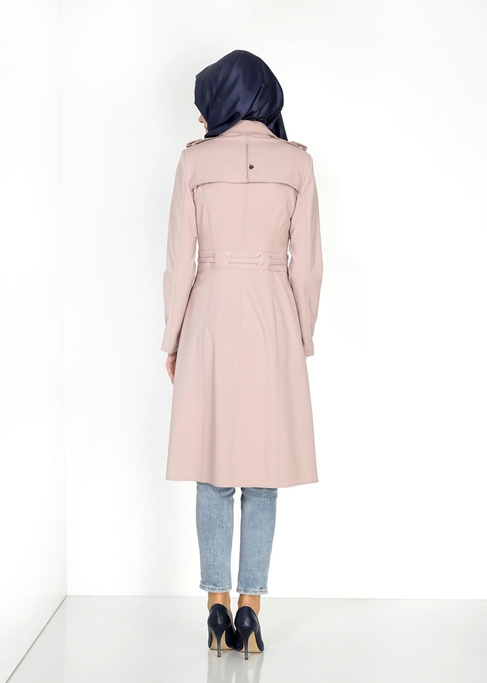 Tesettür giyim PUDRA 1555 Duygu Tesettür Trench