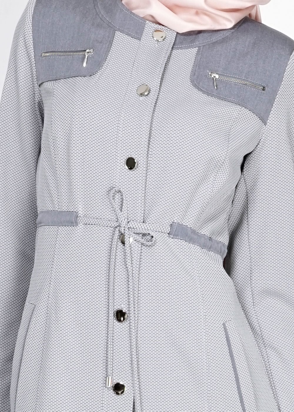 Tesettür giyim LACİVERT 1556 Berta Tesettür Trench