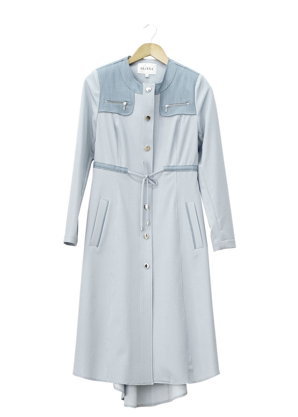 Tesettür giyim GRİ 1556 Berta Tesettür Trench