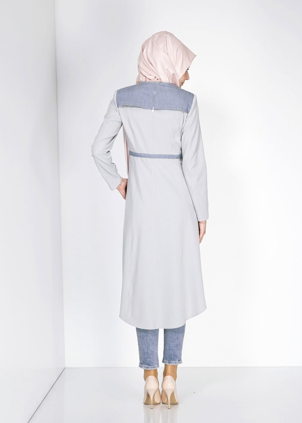 Tesettür giyim BEJ 1556 Berta Tesettür Trench