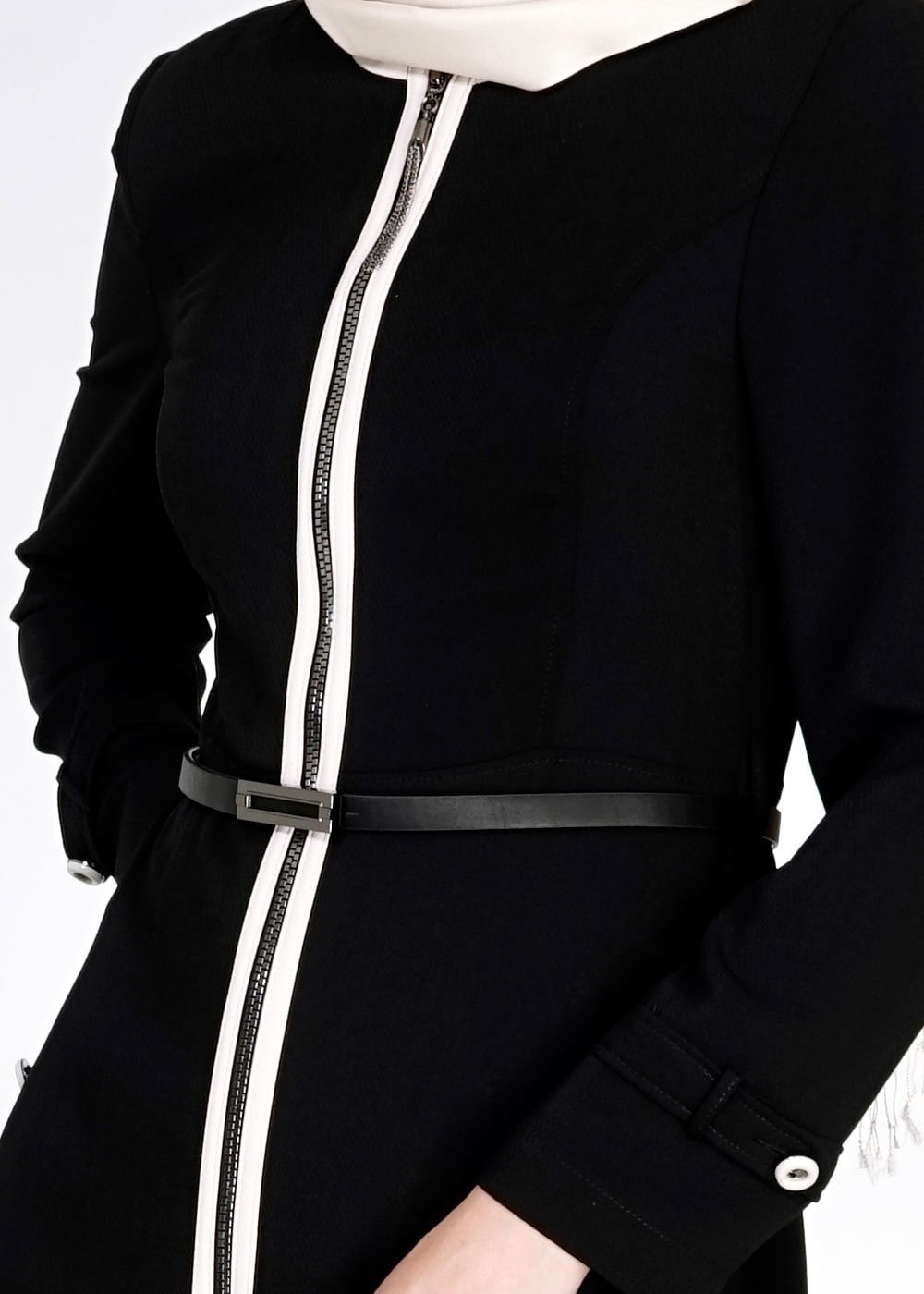 Tesettür giyim SİYAH 1565 Marca Tesettür Trench