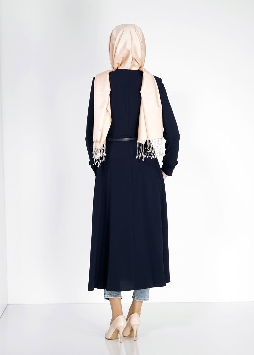 Tesettür giyim LACİVERT 1565 Marca Tesettür Trench