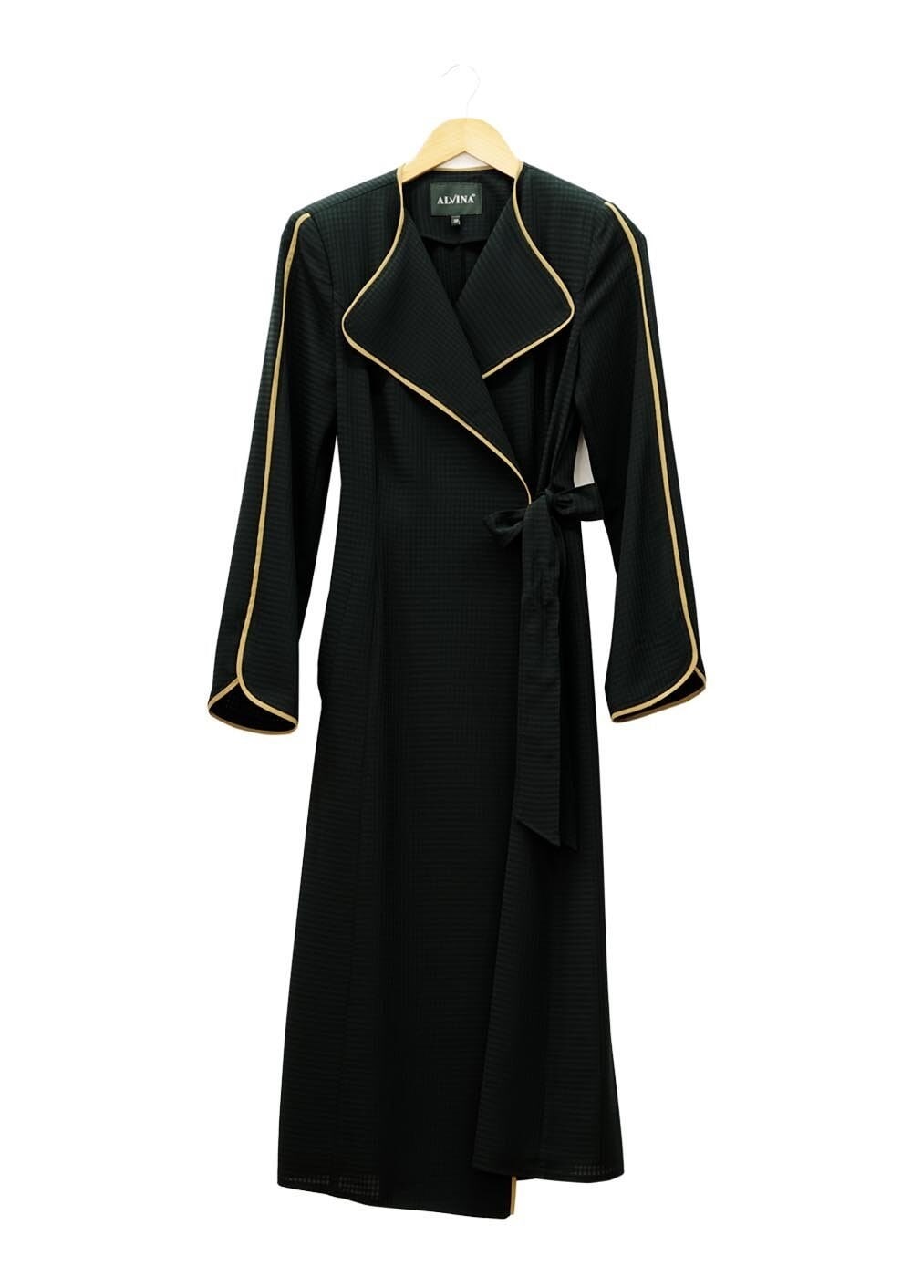 Tesettür giyim SİYAH 1567 Uvertur Tesettür Trench