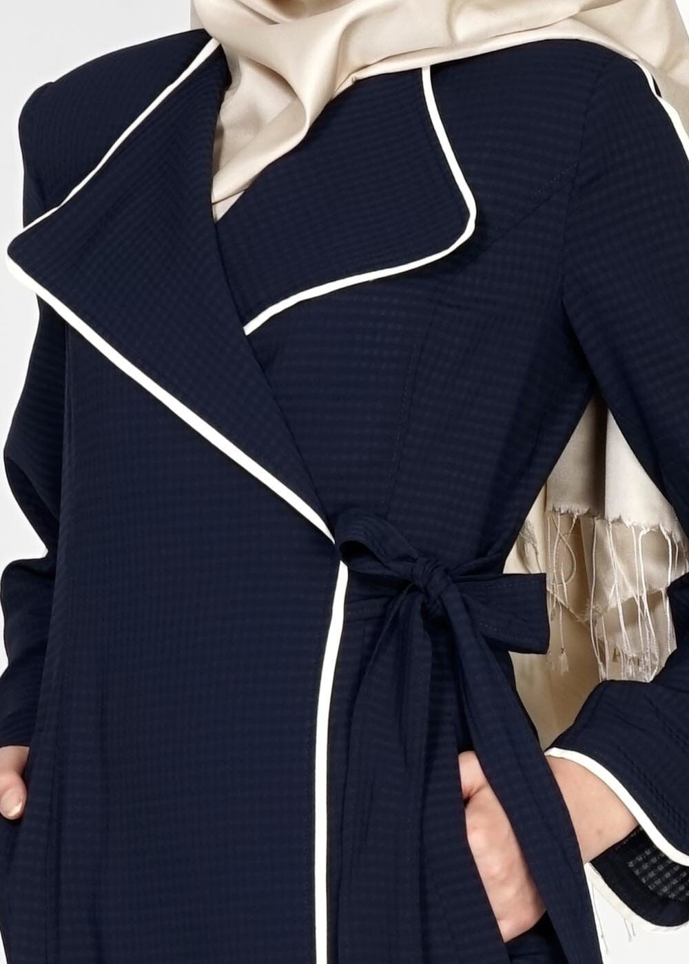 Tesettür giyim LACİVERT 1567 Uvertur Tesettür Trench