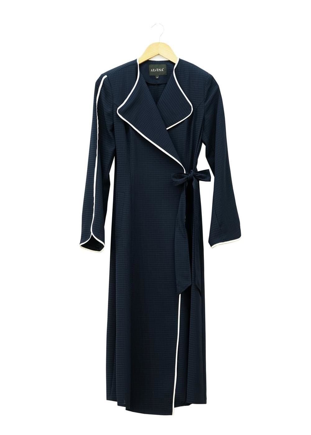 Tesettür giyim LACİVERT 1567 Uvertur Tesettür Trench