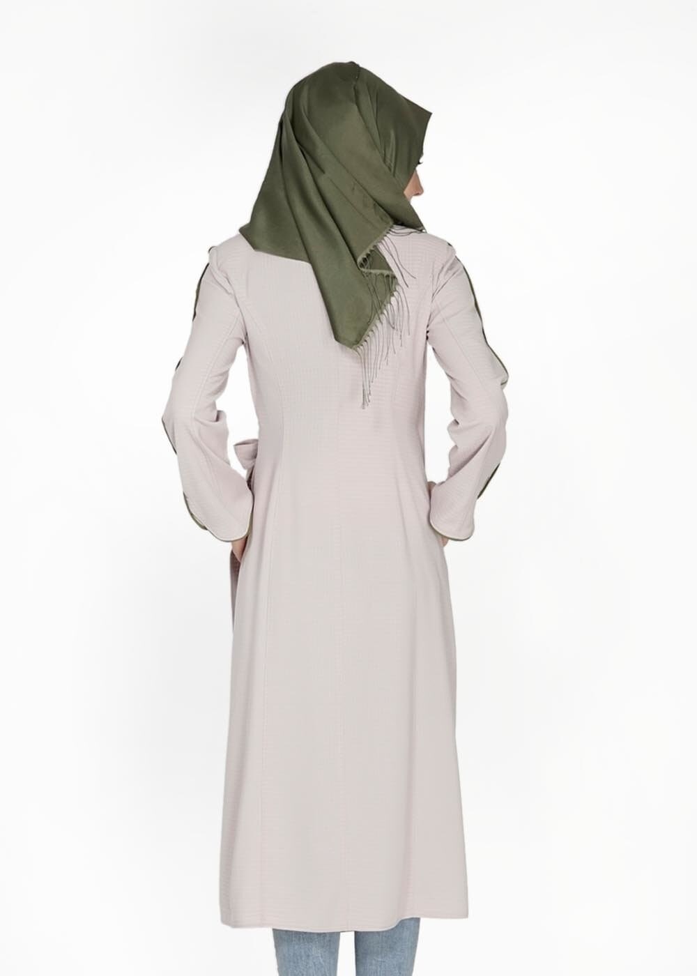 Tesettür giyim BEJ 1567 Uvertur Tesettür Trench