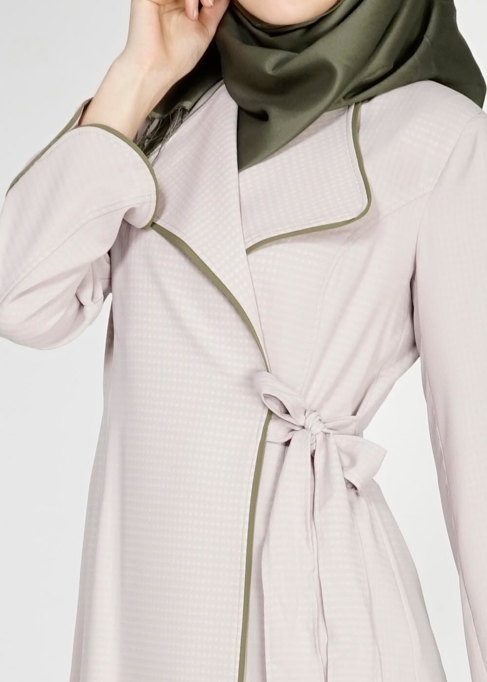 Tesettür giyim BEJ 1567 Uvertur Tesettür Trench