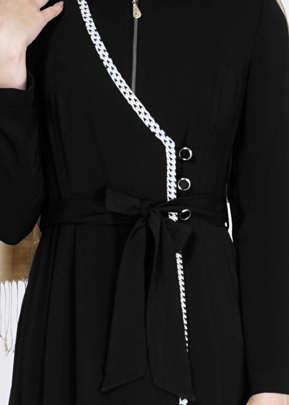 Tesettür giyim SİYAH 1571 Virona Tesettür Trench