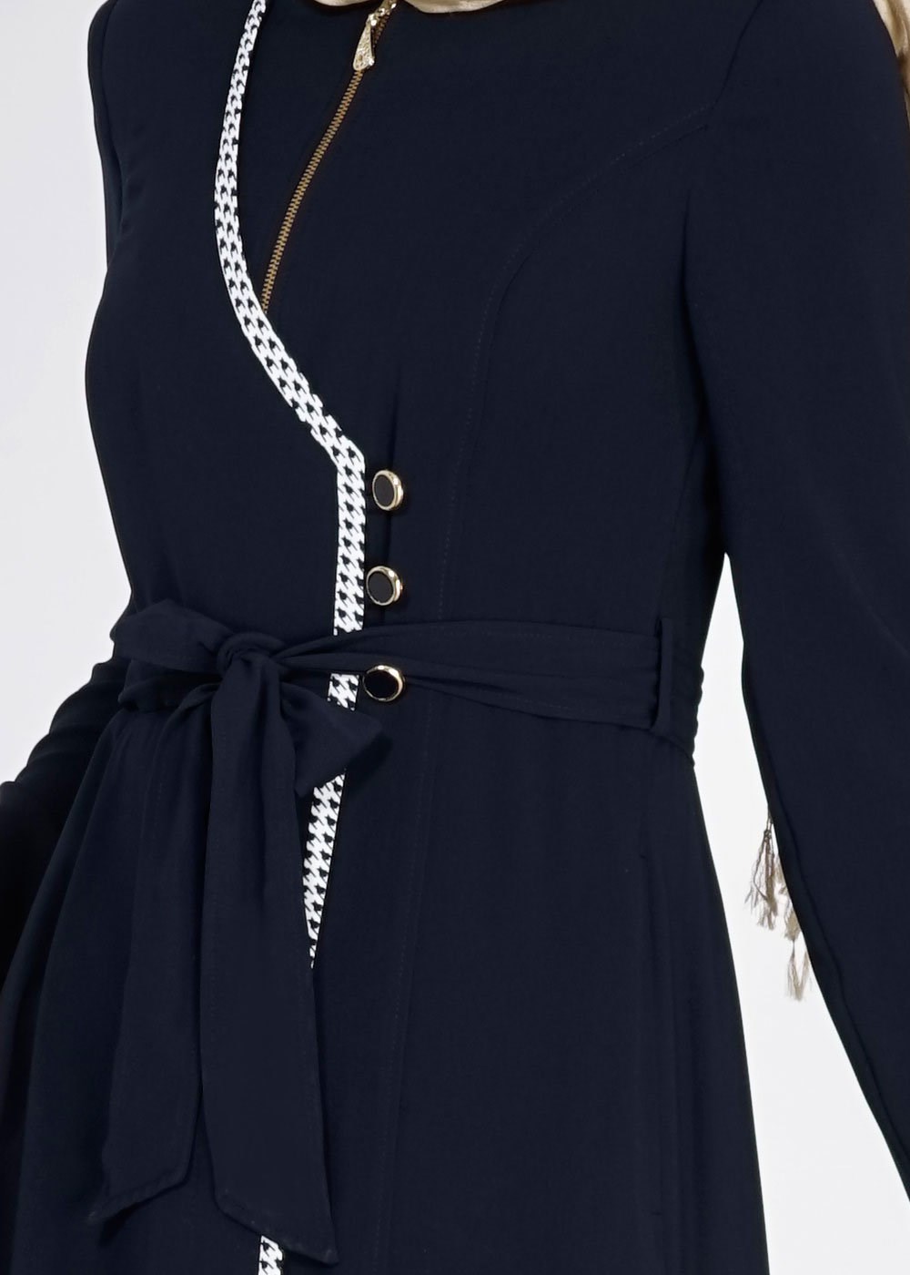 Tesettür giyim LACİVERT 1571 Virona Tesettür Trench