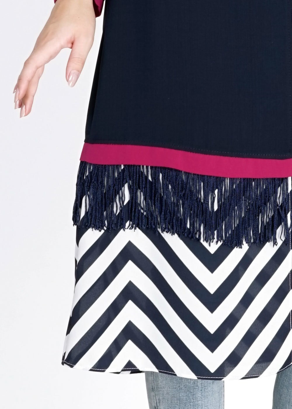 Hijab clothing NAVY BLUE 1576 Sufle Tesettür Trench