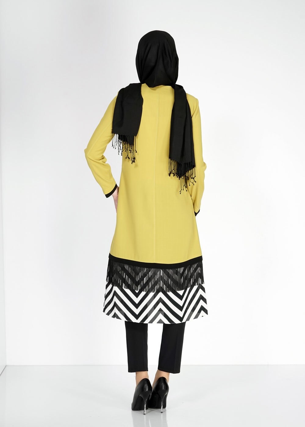 Tesettür giyim YEŞİL 1576 Sufle Tesettür Trench