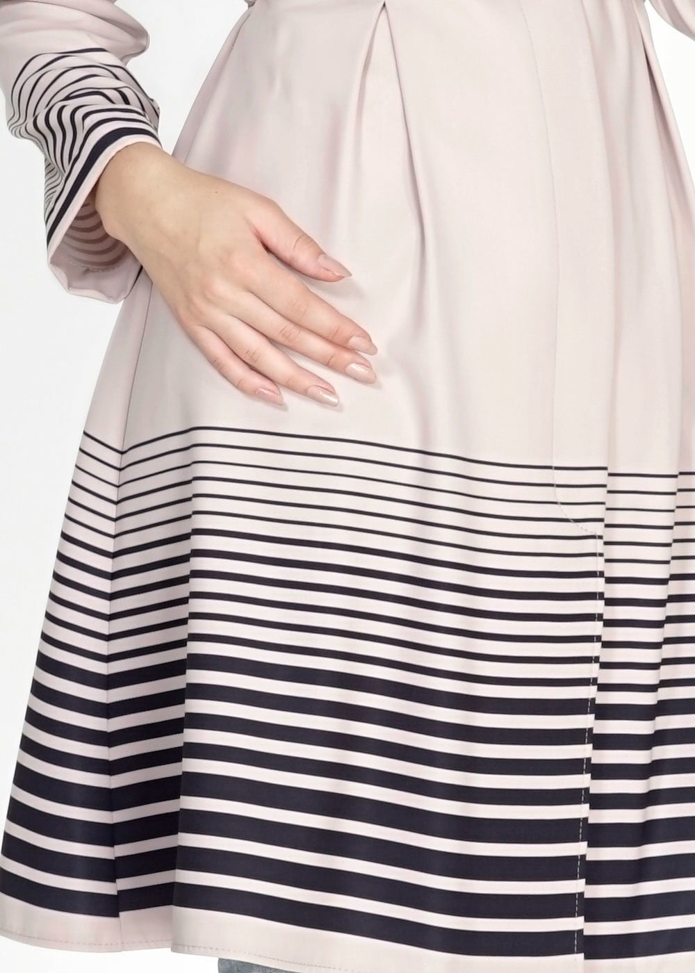 Tesettür giyim BEJ 1579 Farah Tesettür Trench