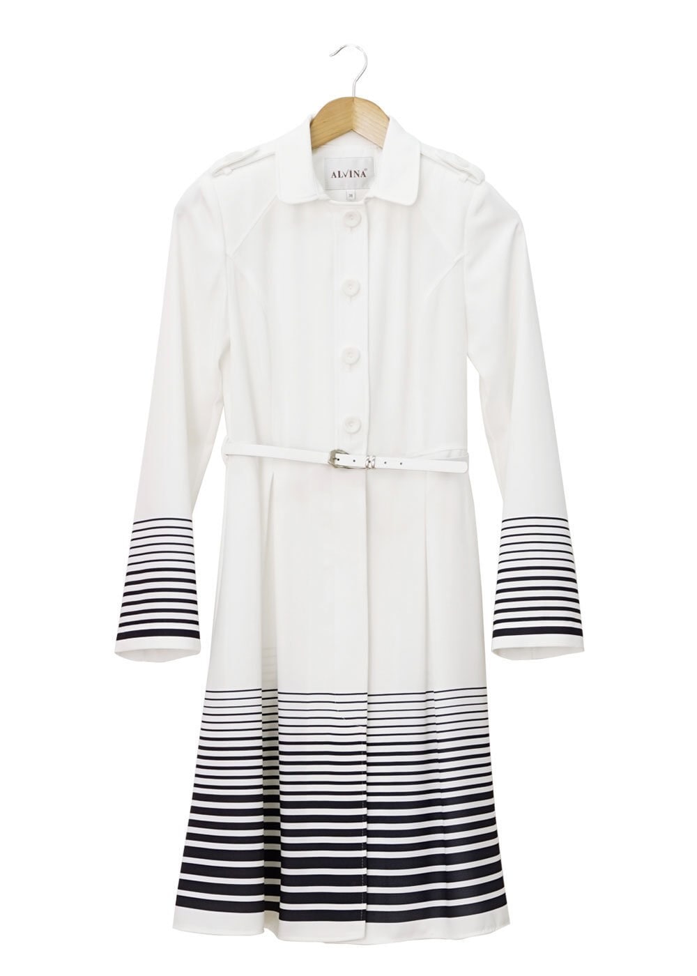 Tesettür giyim BEYAZ 1579 Farah Tesettür Trench