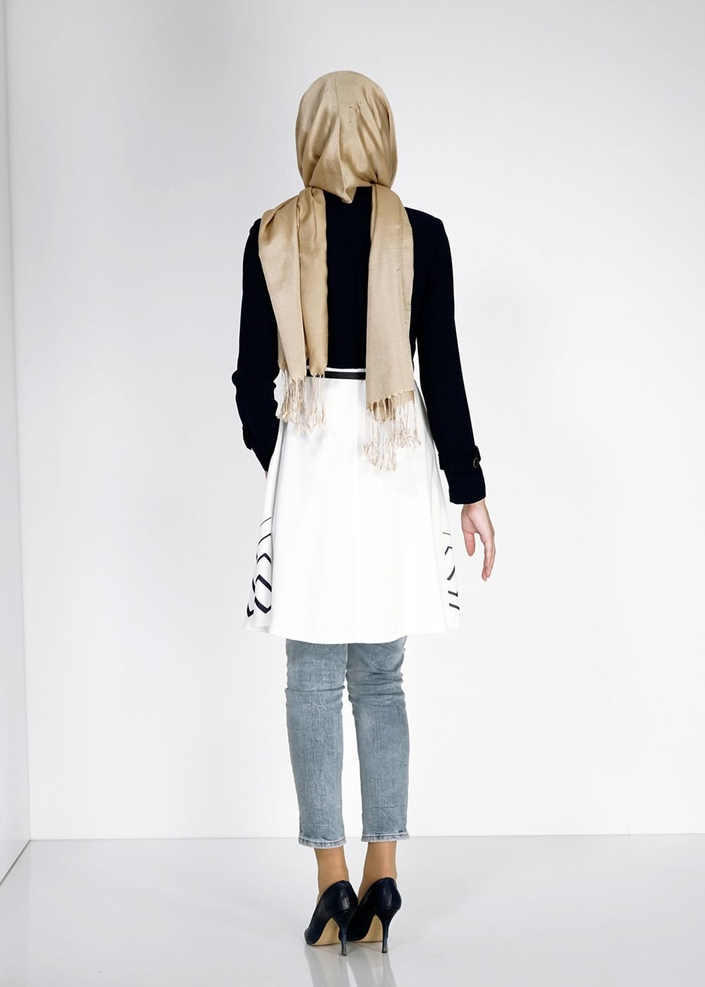 Hijab clothing NAVY BLUE 1583 Farah Tesettür Trench