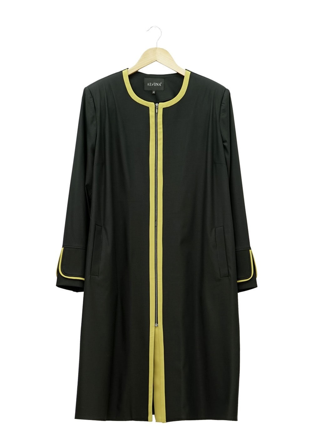 Tesettür giyim SİYAH 1586 Ekose TesettürTrench