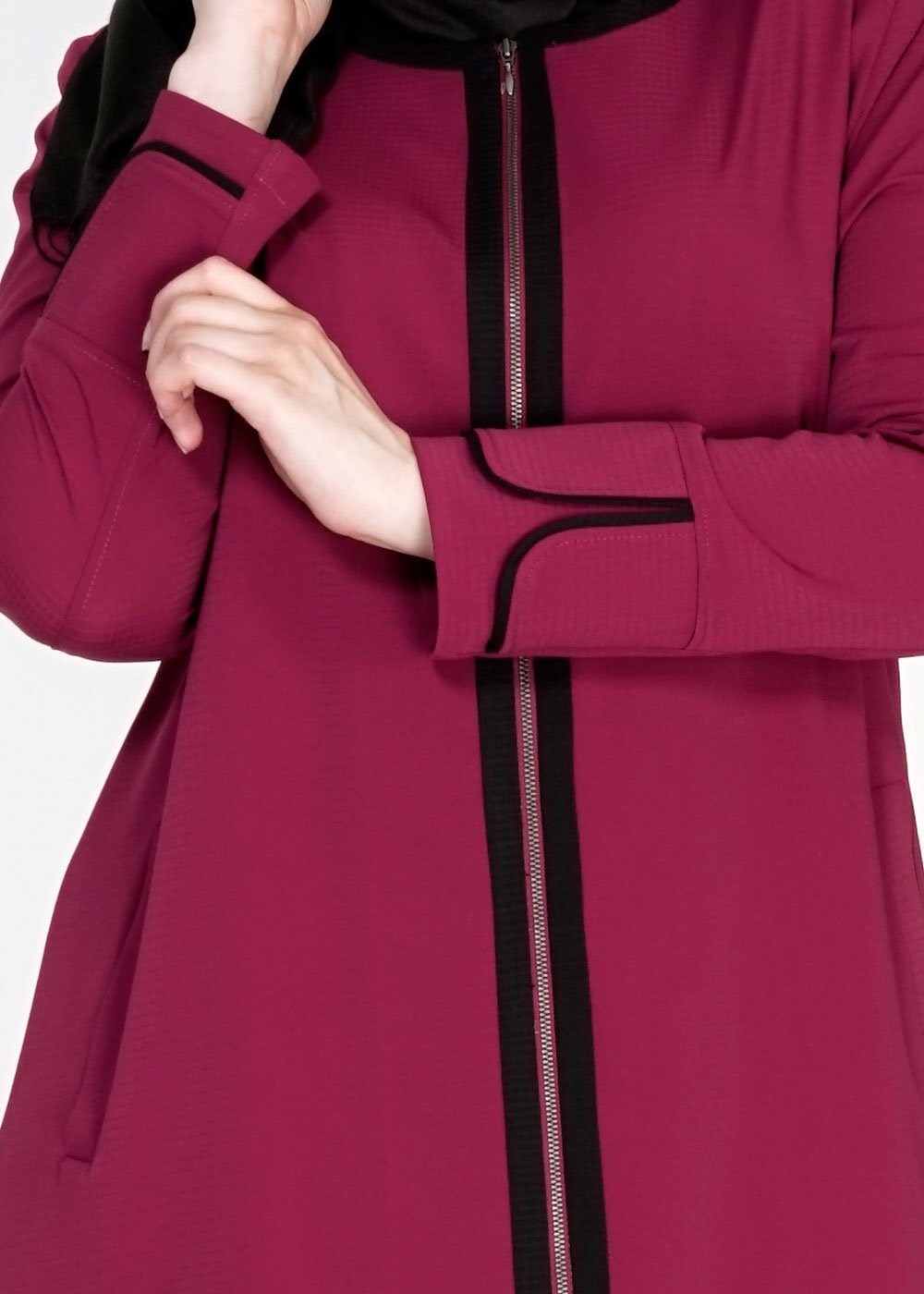 Tesettür giyim MÜRDÜM 1586 Ekose TesettürTrench