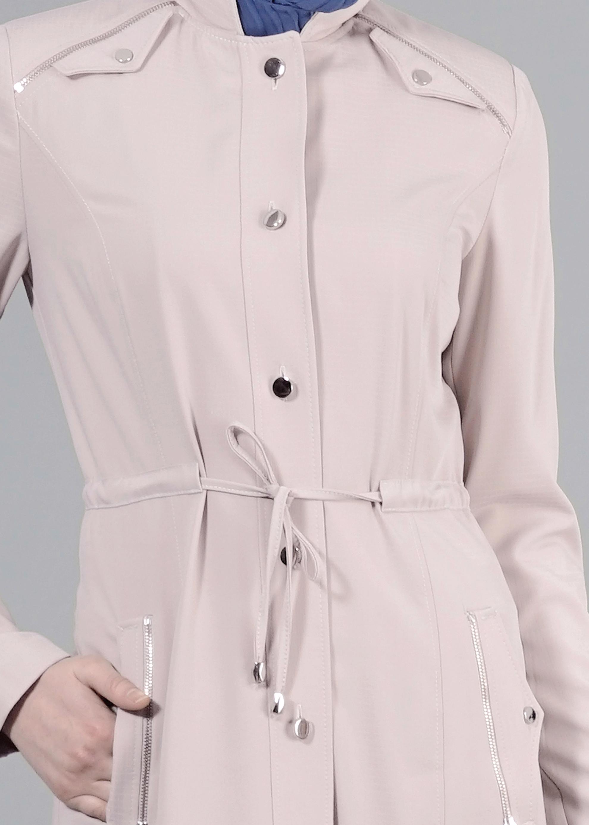 Tesettür giyim BEJ 1518-1 EKOSE 55539 TRENCH 38/46 TEK44