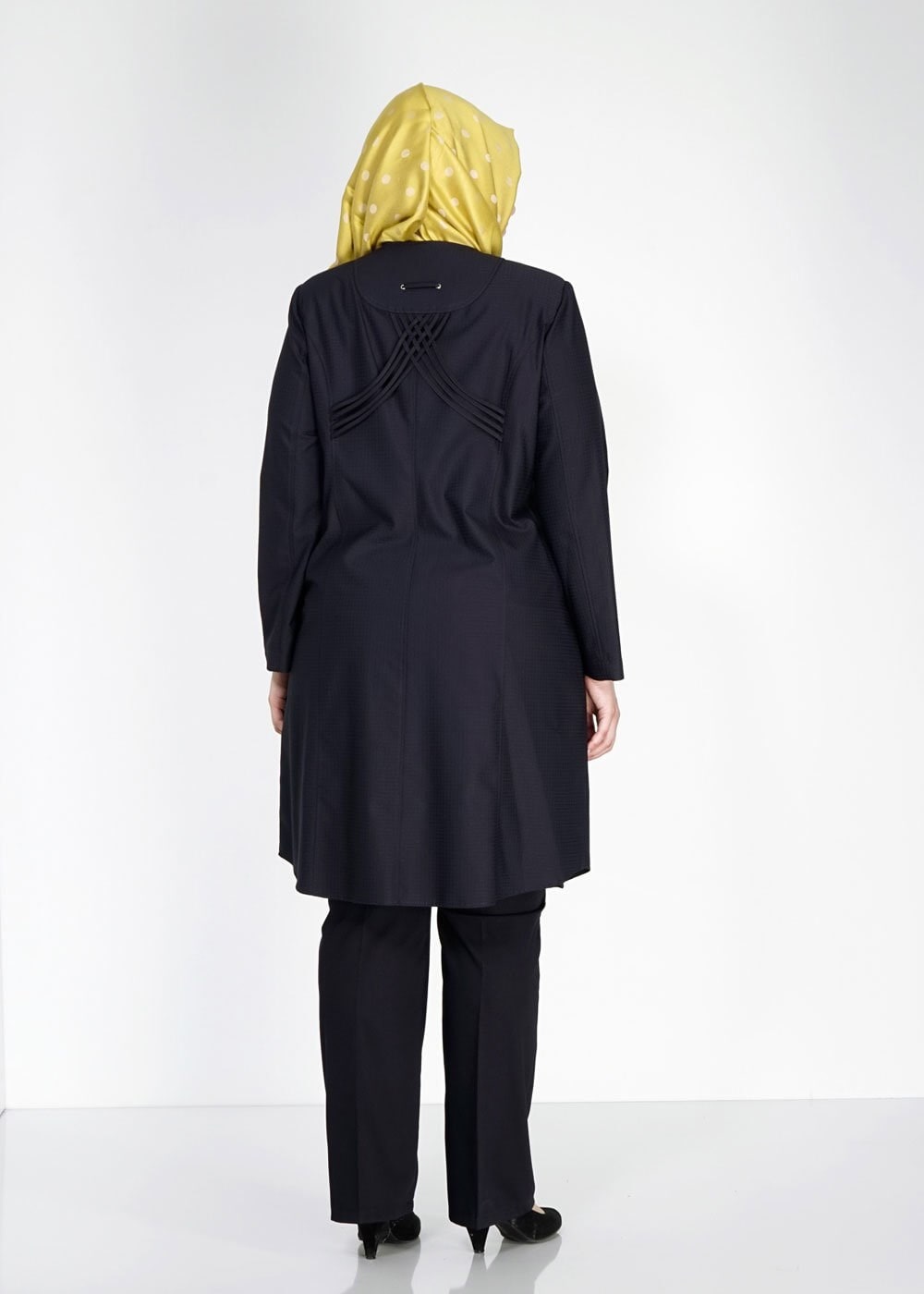 Tesettür giyim LACİVERT 1529-1 Söğüt Tesettür Trench