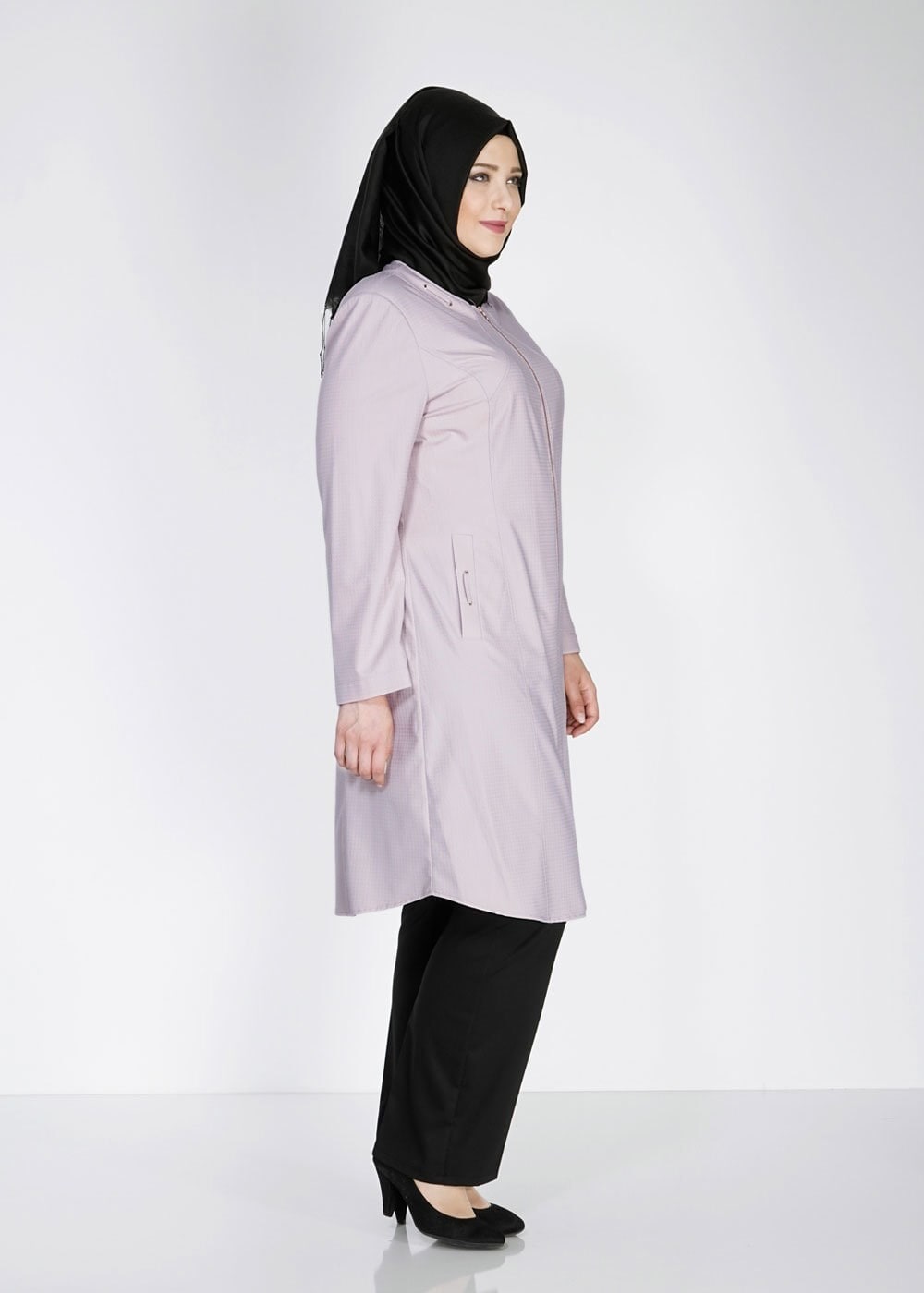 Tesettür giyim PUDRA 1529-1 Söğüt Tesettür Trench