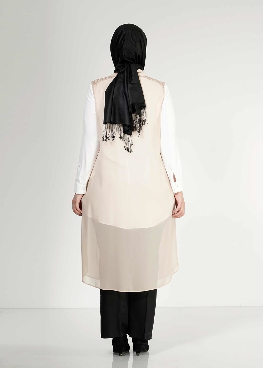 Vêtements hijab BEIGE 2468 New Multi Tesettür Şifon Yelek