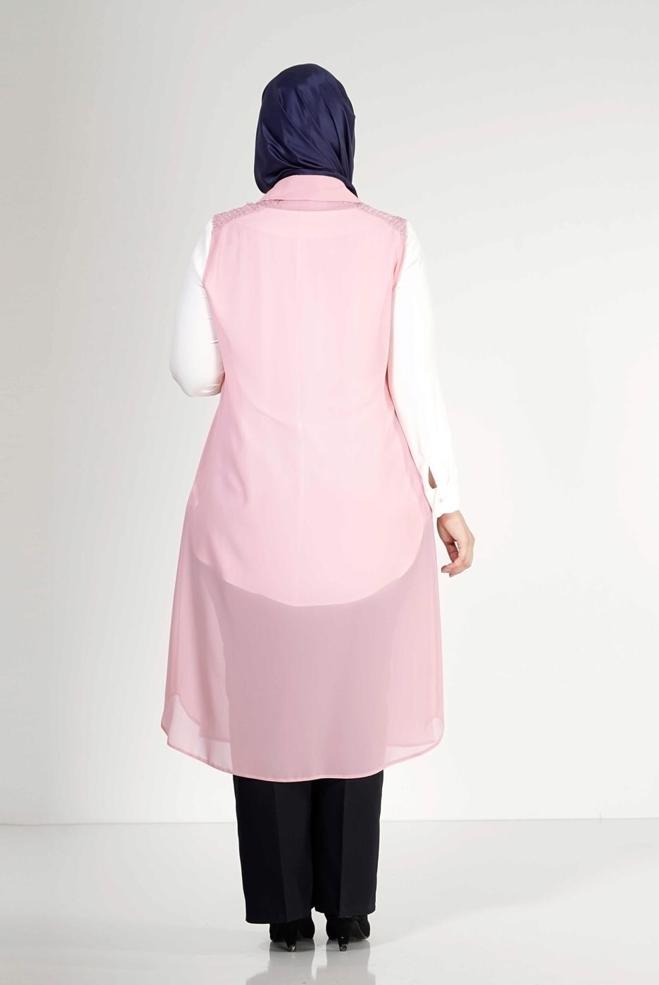 Hijab clothing POWDER 2468 New Multi Tesettür Şifon Yelek - ALVİNA