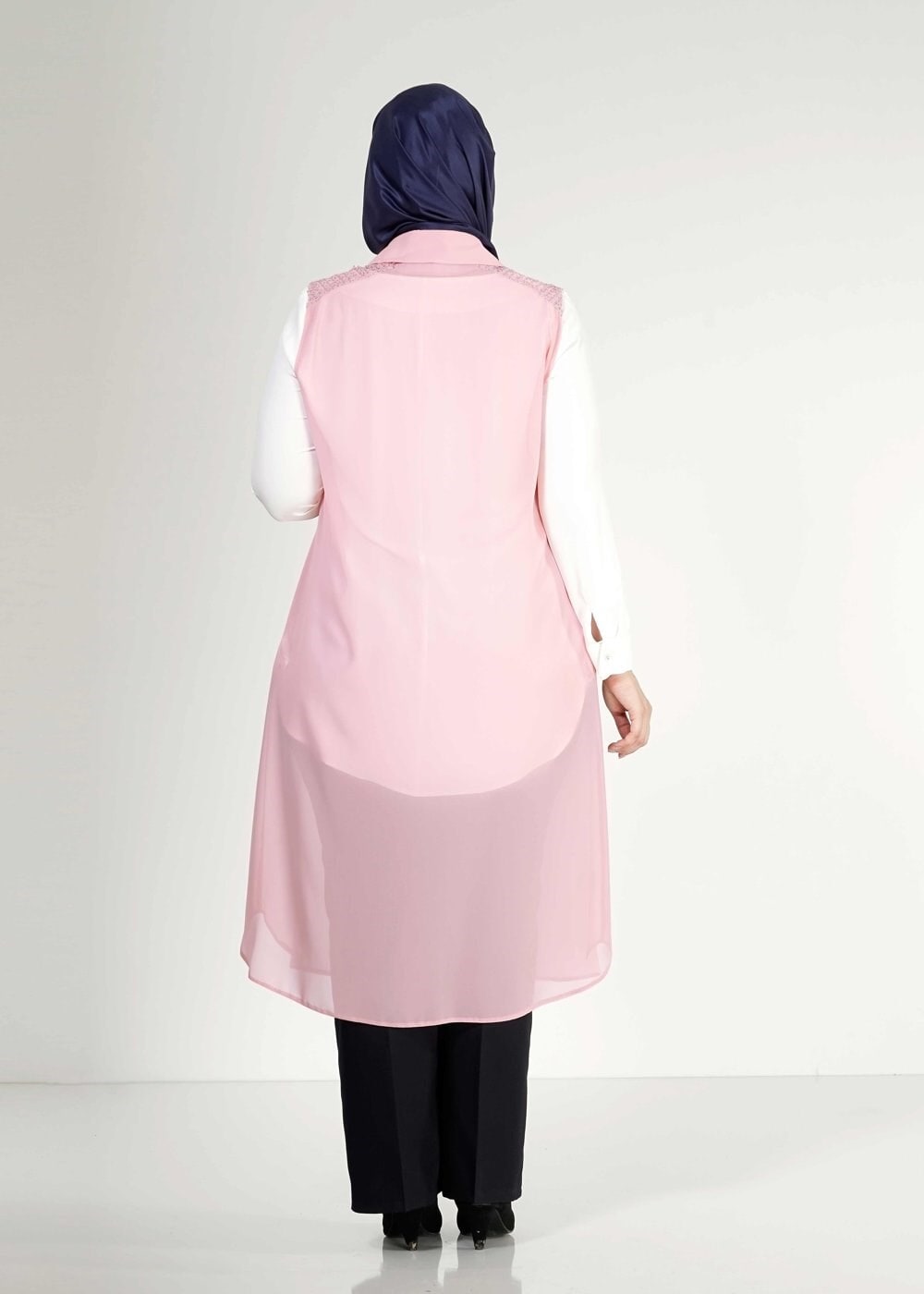 Vêtements hijab POUDRE 2468 New Multi Tesettür Şifon Yelek