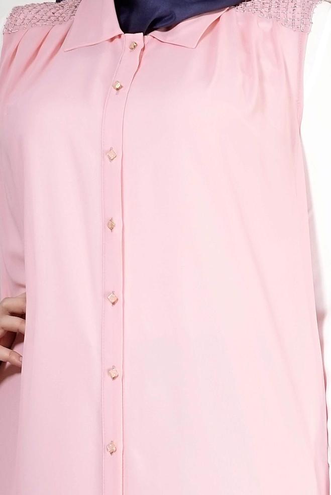 Hijab clothing POWDER 2468 New Multi Tesettür Şifon Yelek - ALVİNA