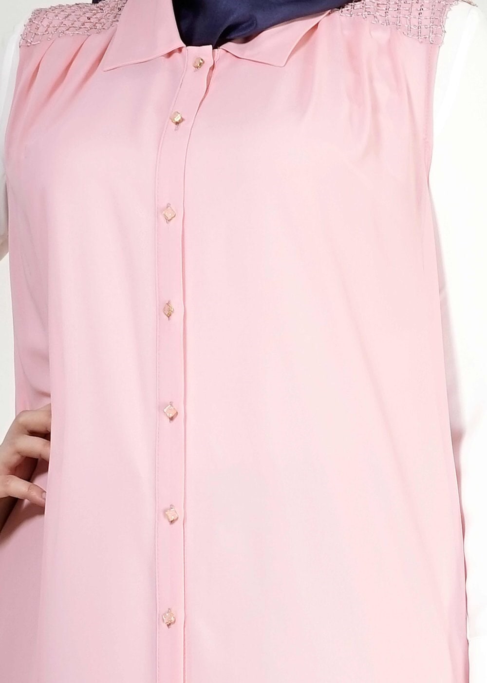 Vêtements hijab POUDRE 2468 New Multi Tesettür Şifon Yelek