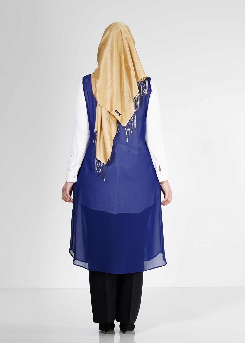 Tesettür giyim LACİVERT 2468 New Multi Tesettür Şifon Yelek