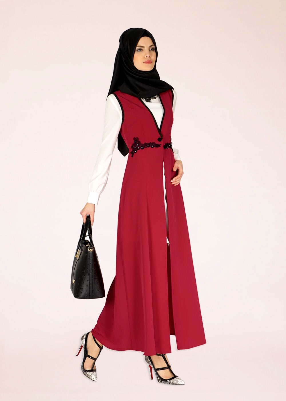 Tesettür giyim KIRMIZI 4580 CARETTA YELEK 36/44(38-40) TEK42