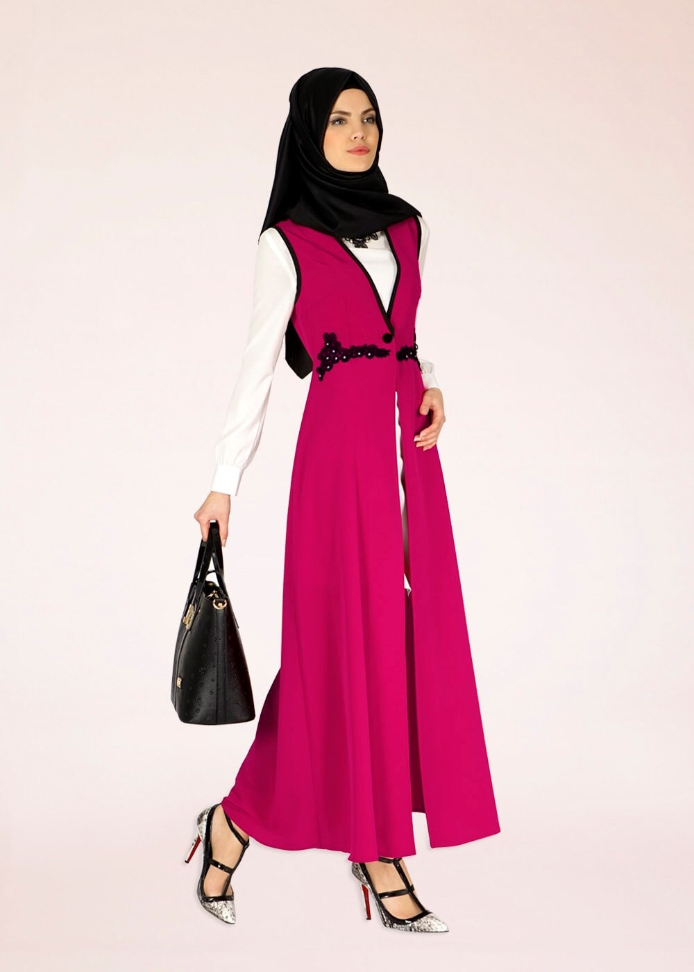 Tesettür giyim FUŞYA 4580 CARETTA YELEK 36/44(38-40) TEK42