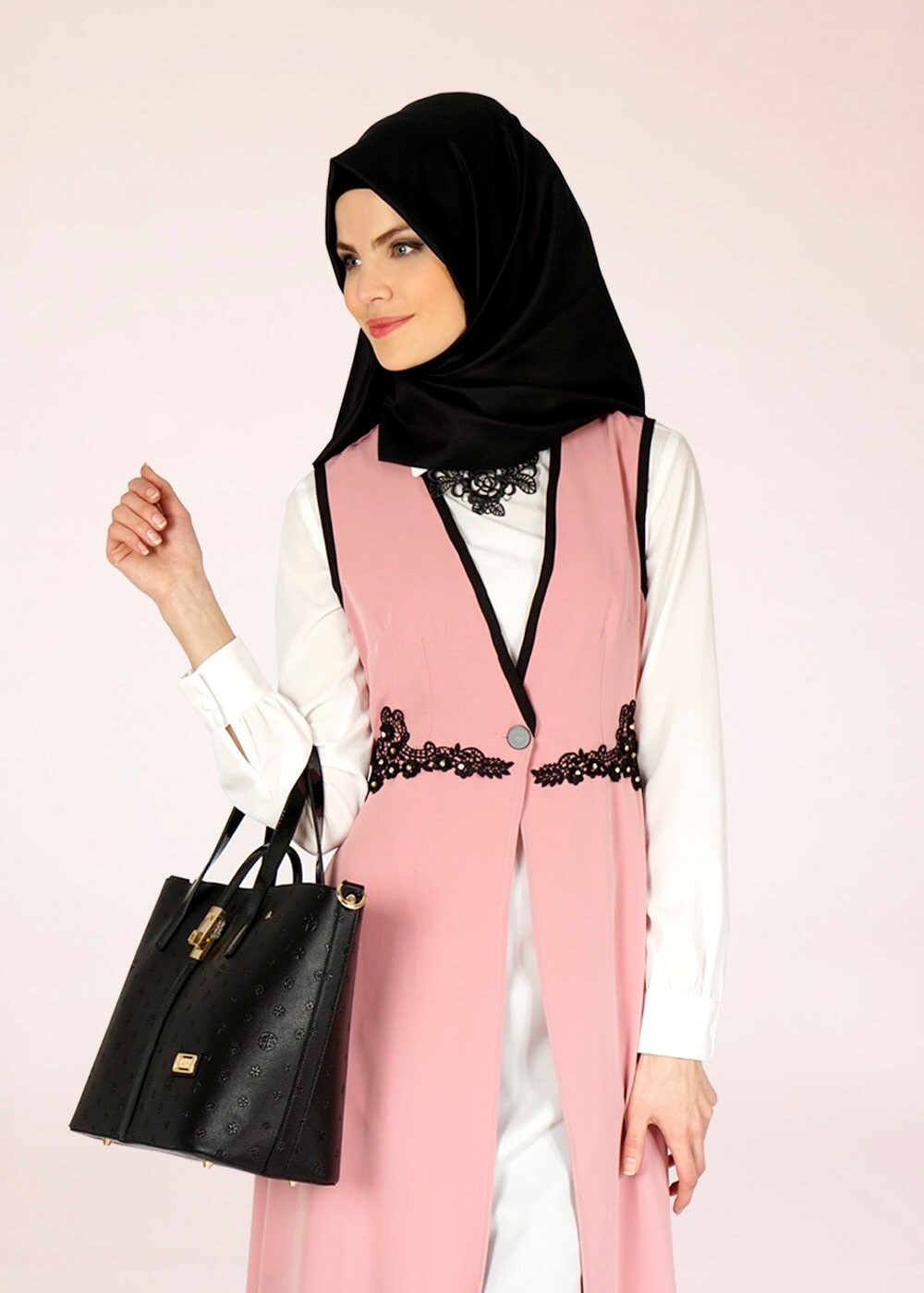 Tesettür giyim PUDRA 4580 CARETTA YELEK 36/44(38-40) TEK42