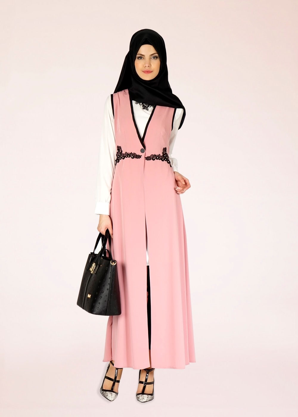 Tesettür giyim PUDRA 4580 CARETTA YELEK 36/44(38-40) TEK42