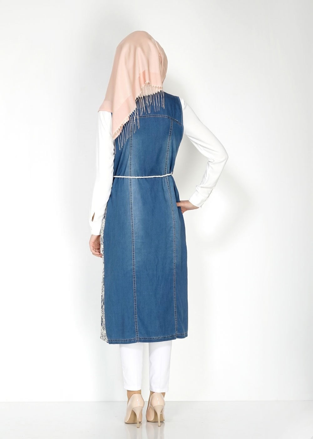 Tesettür giyim LACİVERT 4638 Lencia Tesettür Yelek