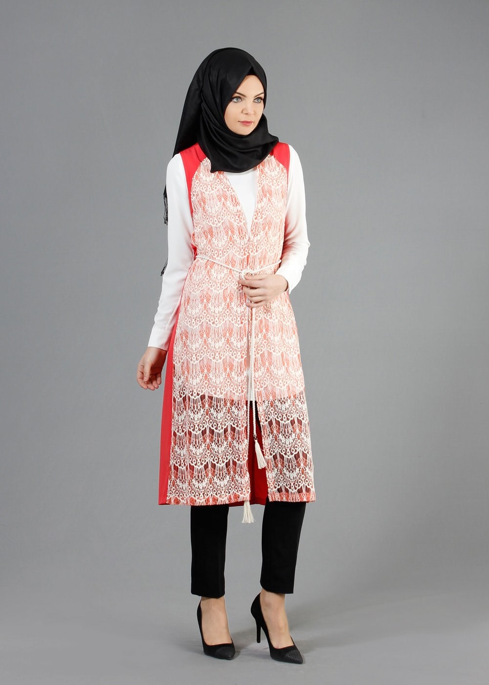 Tesettür giyim MERCAN 4644 İndila Tesettür Yelek