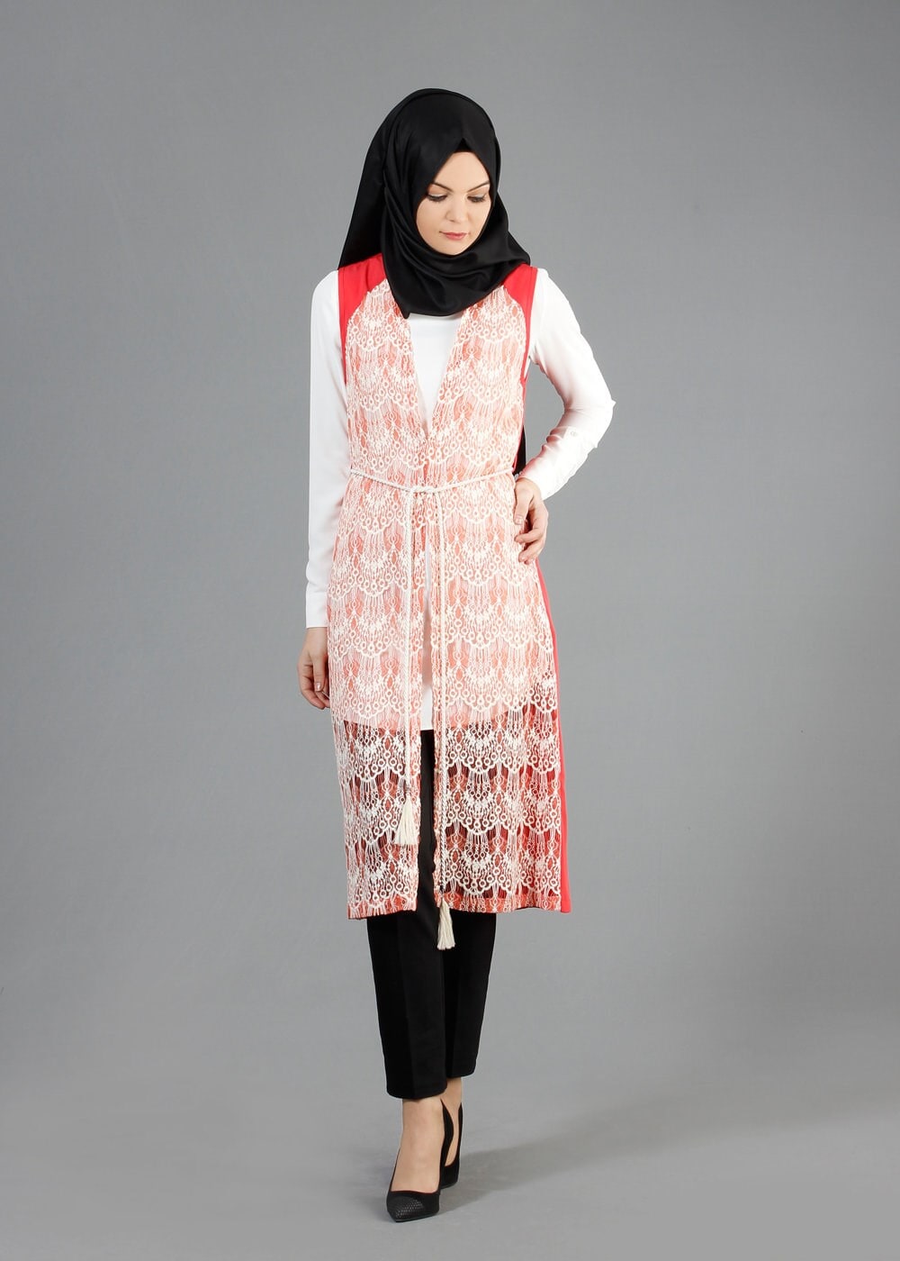 Tesettür giyim MERCAN 4644 İndila Tesettür Yelek